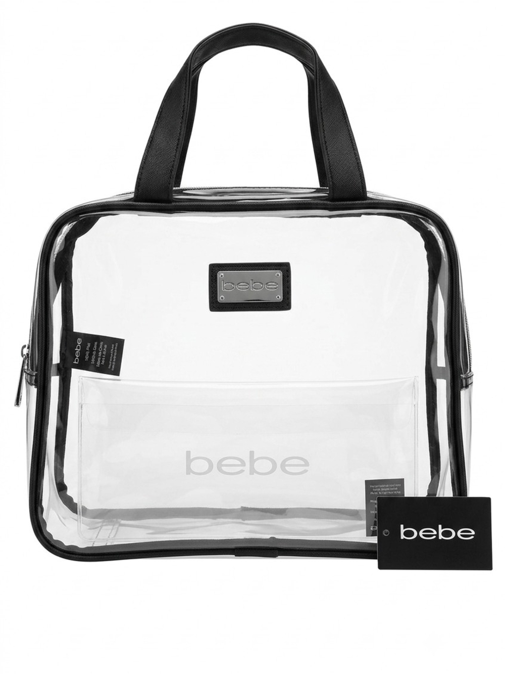 bebe Clear Tote with Black Trim and Handles NWT